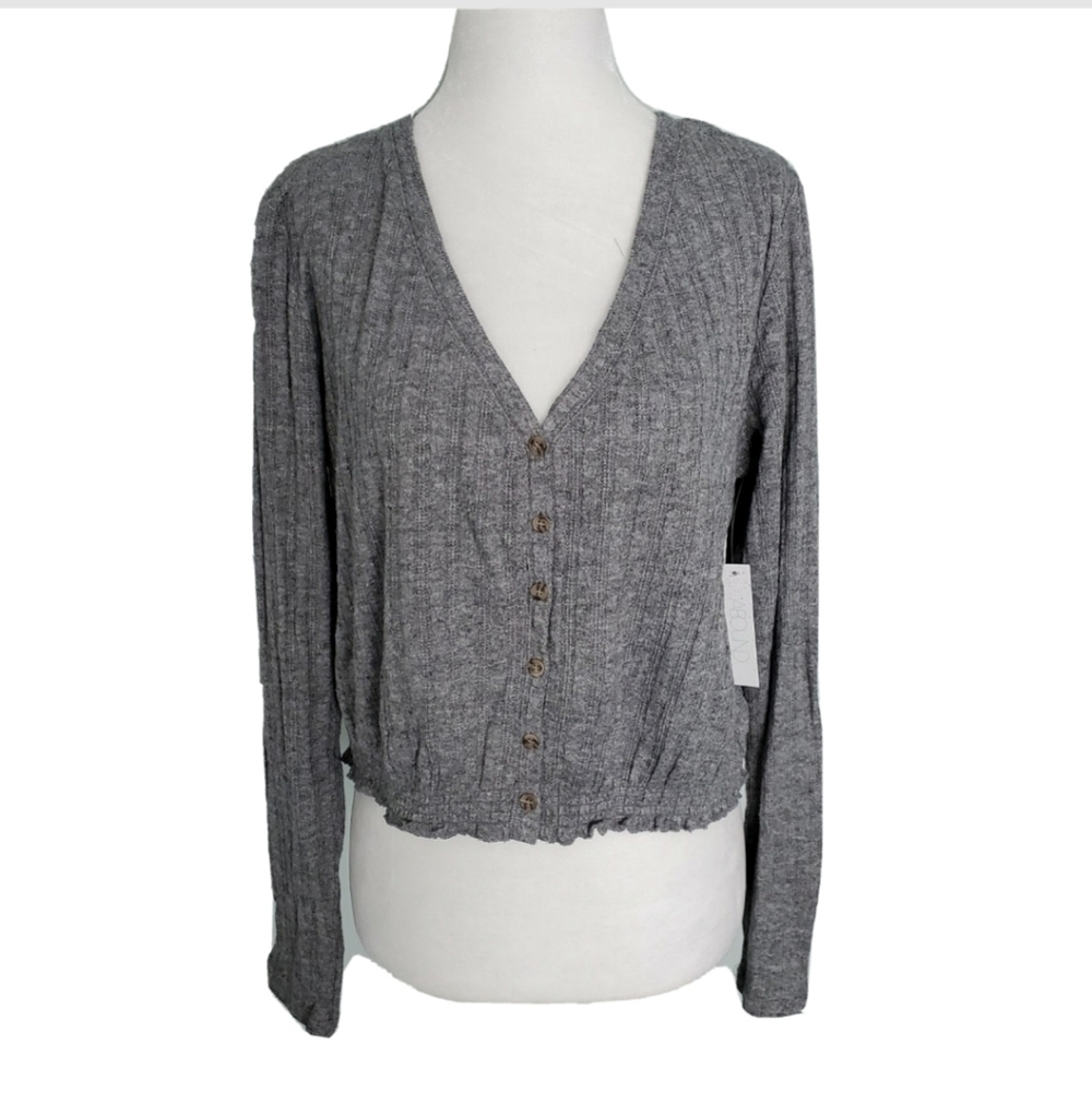 NWT Abound Gray Cropped Cardigan Sweater